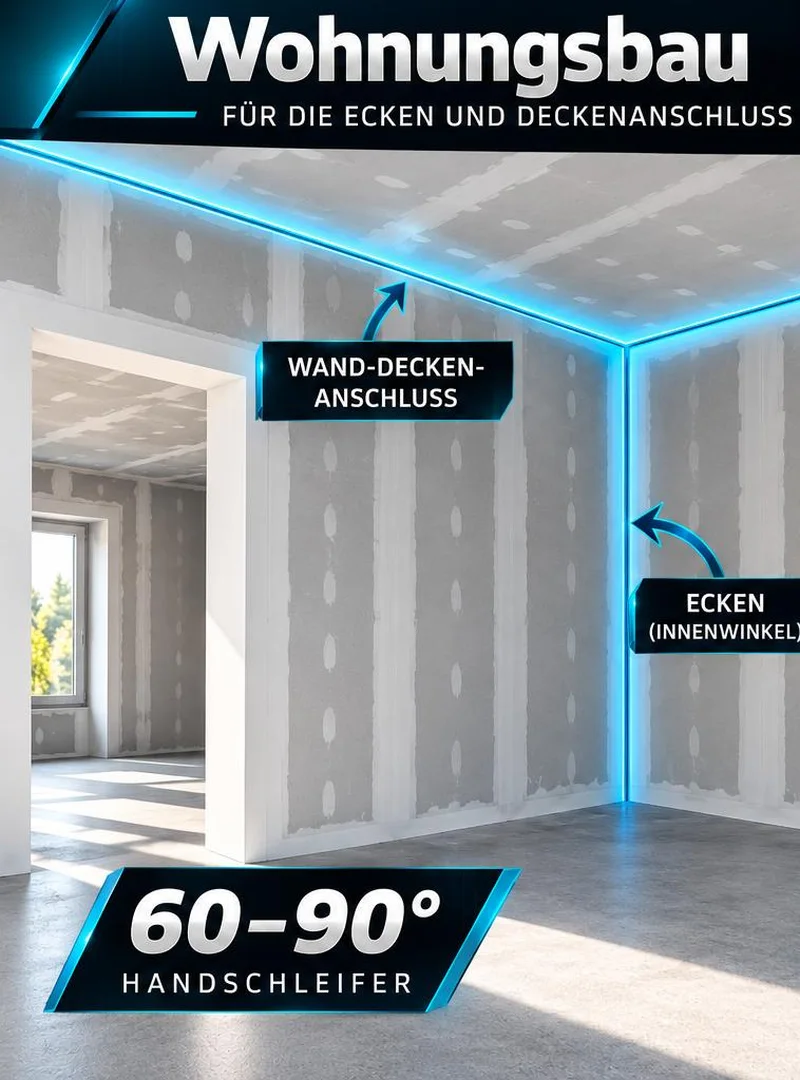 Variante L (60–90°): Wohnungsbau – Ecken und Wand-Decken-Anschlüsse