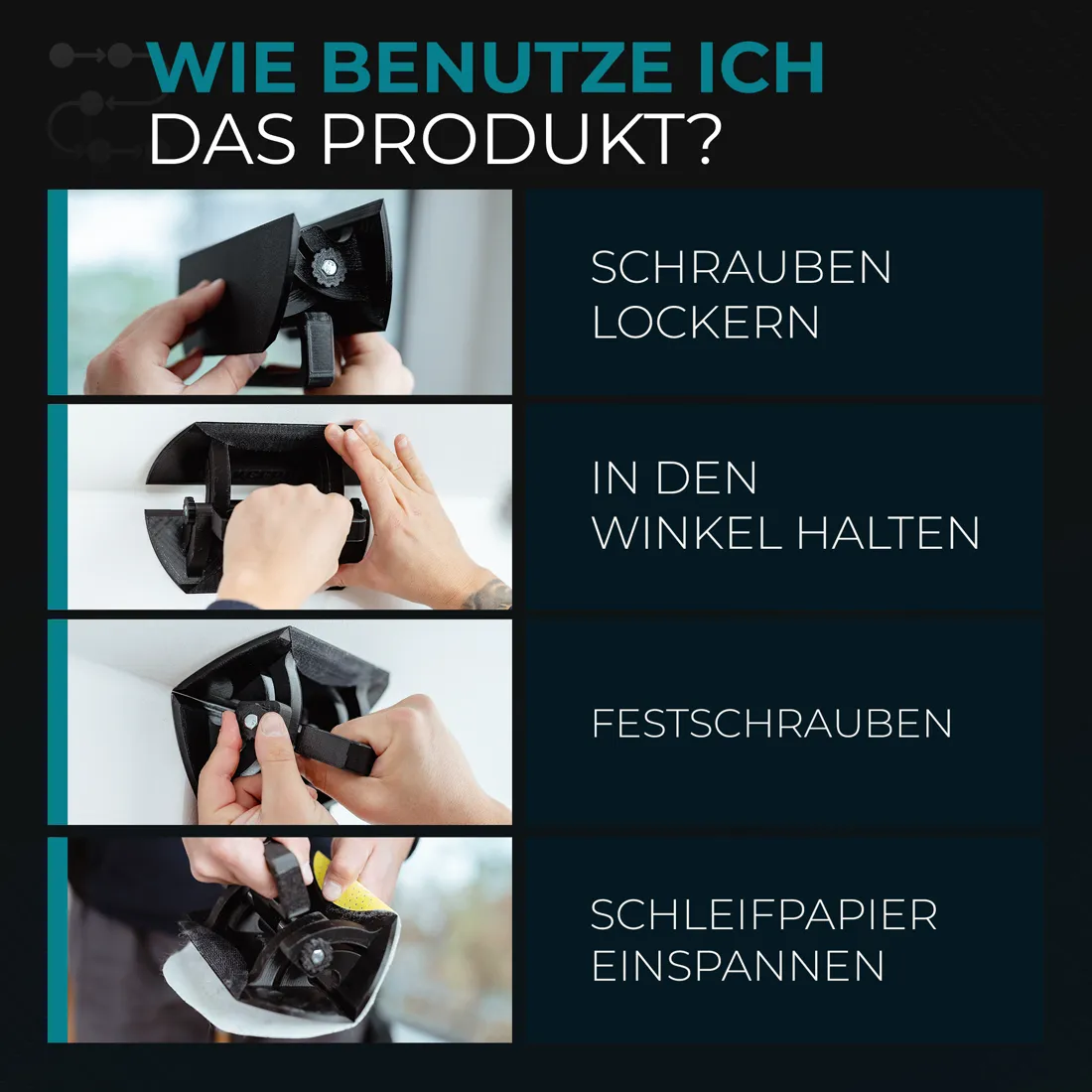 Wie benutze ich das Produkt – vier Schritte